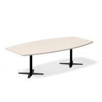 Konferencebord DNA, Birk 2600x1200 mm b&aring;dformet, Sort understel