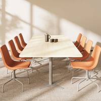 Konferencebord DNA, Birk 3200x1200 mm rektangul&aelig;rt, Alugr&aring; understel