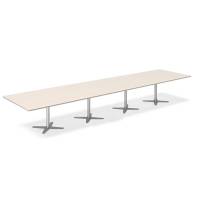 Konferencebord DNA, Birk 5000x1200 mm rektangul&aelig;rt, Alugr&aring; understel