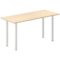 Skrivebord DNA, Birk 1400x600 mm I-ben/Alugr&aring;