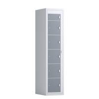 T&oslash;judleveringsskab 1x6 rum med lige tag og antracit d&oslash;re med greb f/h&aelig;ngel&aring;s