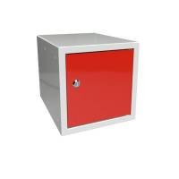 Opbevaringsboks 270x270x350 mm R&oslash;d d&oslash;r, cylinderl&aring;s