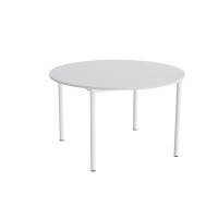 Bord Combi 206, Ø1200 mm, højde 720 mm, grå laminat på hvidt stel