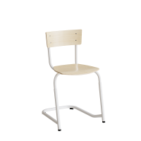 Stol Strong 271, justerbar, Birk laminat, Hvidt stel