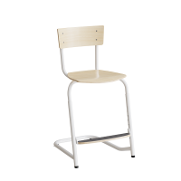 Stol Strong 275 justerbar, Birk laminat, Hvidt stel