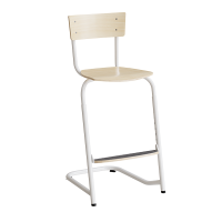 Stol Strong 276 justerbar, Birk laminat, Hvidt stel