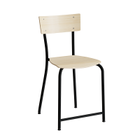 Stol Strong 112, Birk laminat, Sort stel