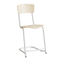 Stol Mia 196 Birk laminat, hvidt stel, siddeh&oslash;jde 520mm