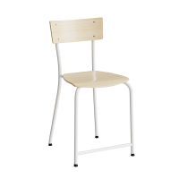 Stol Strong 112, Birk laminat, Hvidt stel