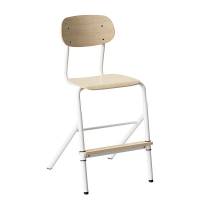 Stol Atlas 2110 justerbar, hvidpigmenteret egelaminat, hvidt stel