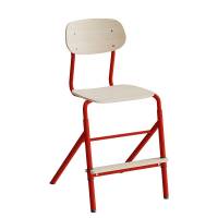 Stol Atlas 2110 justerbar, hvidpigmenteret egelaminat, r&oslash;dt stel