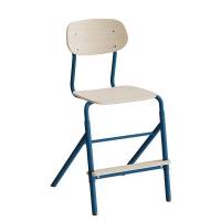 Stol Atlas 2110 justerbar, hvidpigmenteret egelaminat, bl&aring;t stel