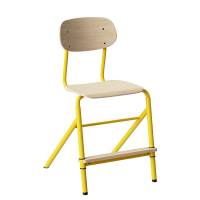 Stol Atlas 2110 justerbar, hvidpigmenteret egelaminat, gult stel