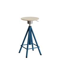 Taburet Atlas 2117, hvidpigm. egelaminat, bl&aring; stel Vip H: 600-720 mm