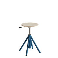 Taburet Atlas 2118, hvidpigmenteret egelaminat, bl&aring;t stel H: 430-550 mm
