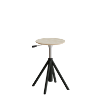 Taburet Atlas 2118, hvidpigmenteret egelaminat, sortolivent stel H: 430-550 mm