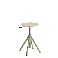 Taburet Atlas 2118, hvidpigmenteret egelaminat, gr&oslash;nt stel H: 430-550 mm