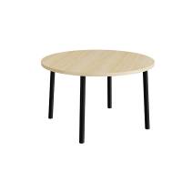 Bord Add 590, Ø1200 mm, højde 720 mm, birk laminat på sort stel