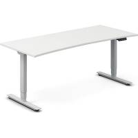 H&aelig;ve-s&aelig;nkebord DNA, Hvid 1800x800mm Bue 2-ben/Alug&aring;