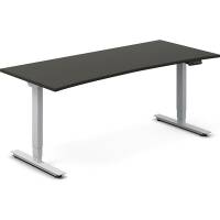 H&aelig;ve-s&aelig;nkebord DNA, Antracit 1800x800mm Bue 2-ben/Alug&aring;