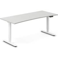 H&aelig;ve-s&aelig;nkebord DNA, Lysgr&aring; 1800x800mm Bue 2-ben/Hvid