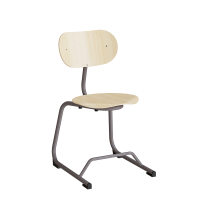 Stol Smile, Birk laminat med gr&aring; ben