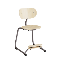 Stol Smile, Birk laminat med gr&aring; ben