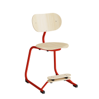 Stol Smile, Birk laminat med r&oslash;de ben