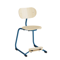 Stol Smile, Birk laminat med bl&aring; ben