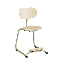 Stol Smile, Birk laminat med gr&oslash;nne ben