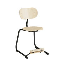 Stol Smile, Birk laminat med sortoliven ben