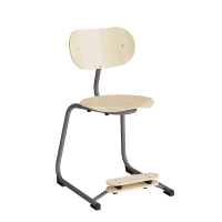 Stol Smile, Birk laminat med gr&aring; ben