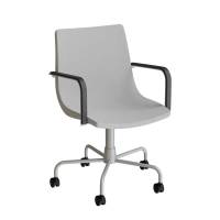 Stol Colt 10016 Med armlæn og drejeligt undestel med hjul, alugrå tekstil, alugrå stel