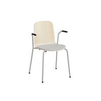Stol Add 5901 birk laminat, polstret s&aelig;de i alugr&aring; tekstil, alugr&aring; stel