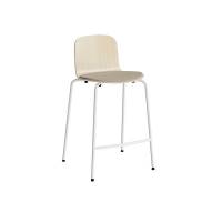 Barstol ADD Birk laminat, s&aelig;de i beige tekstil, hvide ben