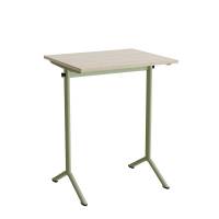 Bord Atlas 1130, 700x600 mm, hvidpigmenteret eg, gr&oslash;nt stativ