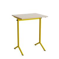 Bord Atlas 1130, 700x600mm, eg h&oslash;jtrykslaminat, gult stel