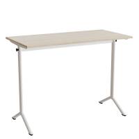 Bord Atlas 1130, 1200x600mm, eg højtrykslaminat, hvidt stel