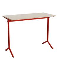 Bord Atlas 1130, 1200x600mm, eg højtrykslaminat, rødt stel