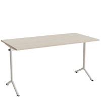 Bord Atlas 1130, 1400x700mm, eg h&oslash;jtrykslaminat, hvidt stel