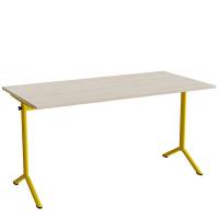 Bord Atlas 1130, 1400x700mm, eg højtrykslaminat, gult stel