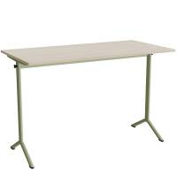 Bord Atlas 1130, 1400x700 mm, hvidpigmenteret eg, gr&oslash;nt stativ