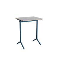 Bord Atlas 1130, 700x600mm, lys gr&aring; linoleum, bl&aring;t stel