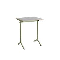 Bord Atlas 1130, 700x600 mm, lys gr&aring; linoleum, gr&oslash;nt stativ