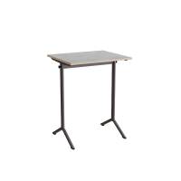 Bord Atlas 1130, 700x600mm, lys gr&aring; linoleum, gr&aring;t stel