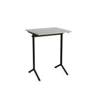 Bord Atlas 1130, 700x600mm, lys grå linoleum, sortolivent stel