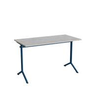 Bord Atlas 1130, 1200x600mm, lys gr&aring; linoleum, bl&aring;t stel