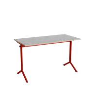 Bord Atlas 1130, 1200x600mm, lys gr&aring; linoleum, r&oslash;dt stel