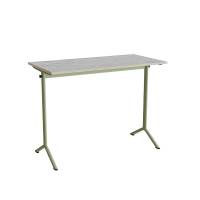 Bord Atlas 1130, 1200x600 mm, lys gr&aring; linoleum, gr&oslash;nt stativ