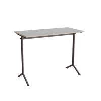 Bord Atlas 1130, 1200x600mm, lys gr&aring; linoleum, gr&aring;t stel